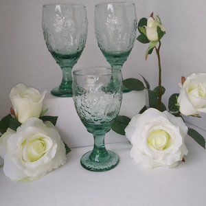 Libbey - Water Goblet Orchard Fruit Green 7" - set of 3